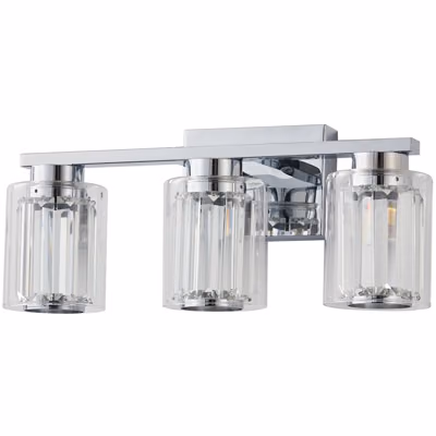 CAN'ENTERPRISES CHROME CUT-GLASS VANITY LIGHT