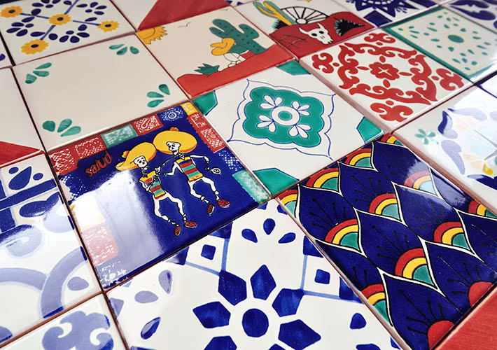 ボウクスのハンドメイドMEXICAN TILEタイルを使った空間