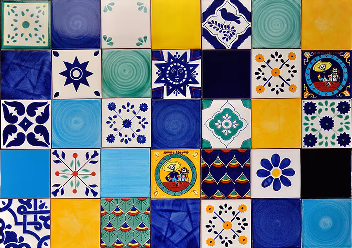 ボウクスのハンドメイドMEXICAN TILEタイルを使った空間