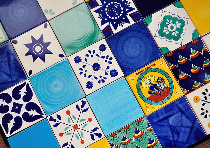 ボウクスのハンドメイドMEXICAN TILEタイルを使った空間