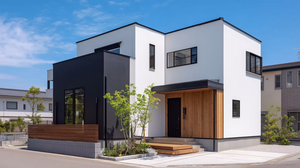 オープン外構の戸建て住宅｜外構工事の費用相場