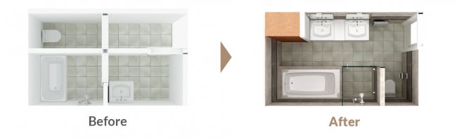 自由設計バスルーム：ベーシックプラン・レイアウト例
